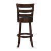 360-Degree Swivel Bar Chair Dark Cherry Finish Comfortable Footrest Solid Wood Furniture 1pc