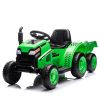 12V Kids Ride On Electric Tractor Black Knight,Kids Ride On Toy.2WD,Non-skid tires, steering wheel, foot pedal,With Removable storage tug,Light,Blueto