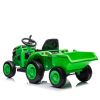 12V Kids Ride On Electric Tractor Black Knight,Kids Ride On Toy.2WD,Non-skid tires, steering wheel, foot pedal,With Removable storage tug,Light,Blueto