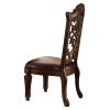 Brown and Cherry Side Chair with Nailhead Trim (Set of 2)