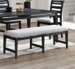 Modern 1pc Dining Bench Black Frame Upholstered Cushion Plush Comfort Seat Kitchen Dining Room Furniture