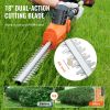 VEVOR 20V Cordless Hedge Trimmer, 18 inch Double-edged Steel Blade, Pole Hedge Trimmer Kit 20V Battery, Fast Charger Included, 74"-94" Telescoping Des