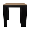 Tanna Kitchen Counter Dining Table ,Two Legs, Three Side Shelves -Black / Pine