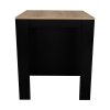 Tanna Kitchen Counter Dining Table ,Two Legs, Three Side Shelves -Black / Pine