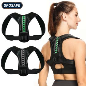 Adjustable Back Shoulder Posture Corrector Belt Clavicle Spine Support Reshape Your Body Home Office Sport Upper Back Neck Brace (Color: Grey Orange, size: L -weight 70-100KG)