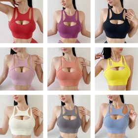 New Sexy Women's Sports Bra Top Women Tight Elastic Gym Sport Yoga Bras Bralette Crop Top Chest Pad Removable 13 Colors (Color: 9 Pairs, size: M)