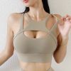 New Sexy Women's Sports Bra Top Women Tight Elastic Gym Sport Yoga Bras Bralette Crop Top Chest Pad Removable 13 Colors