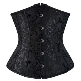 SEXY Gothic Underbust Corset and Waist cincher Bustiers Top Workout Shape Body Belt Plus size Lingerie S-6XL (Color: 9427black, size: L)