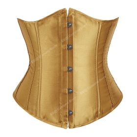 SEXY Gothic Underbust Corset and Waist cincher Bustiers Top Workout Shape Body Belt Plus size Lingerie S-6XL (Color: Yellow, size: 5XL)