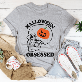 Halloween Obsessed T-Shirt (Color: Athletic Heather, size: M)