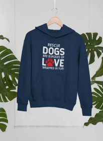 Rescue Dogs Are Bundles of Love Hoodie (Color: Navy, size: small)