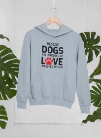 Rescue Dogs Are Bundles of Love Hoodie (Color: Sport Grey, size: medium)