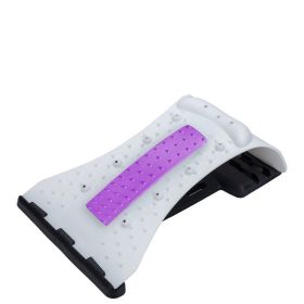 Home lumbar spine cervical support neck traction device (Color: Purple white, Style: English)