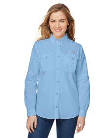 Ladies' Bahamaâ„¢ Long-Sleeve Shirt - WHITE - XS (Color: WHITECAP BLUE, size: S)