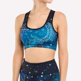 Women's Padded Sports Bra Fitness Workout Running Shirts Yoga Bra Athletic Tops (Colour: Starry Blue, size: XL)