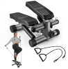 Steppers for Exercise, Stair Stepper with Resistance Bands, Mini Stepper with 330LBS Loading Capacity, Hydraulic Fitness Stepper with LCD Monitor, No