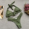 New Solid Color Bikini Split Ladies Swimsuit Straps Sexy Swimwear Beach Bikini