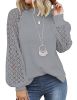 Women's Long Sleeve Tops Lace Casual Loose Blouses T Shirts