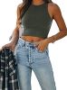 Women's Sexy Sleeveless Racer Back Tank Tops Halter Neck Crop Tops