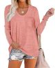 Feiersi Womens Tops Loose Long Sleeve Tshirts Casual Crew Neck Blouse with Pocket