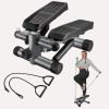 Steppers for Exercise, Stair Stepper with Resistance Bands, Mini Stepper with 330LBS Loading Capacity, Hydraulic Fitness Stepper with LCD Monitor, No