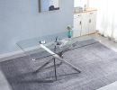 Rectangular Tempered Glass Dining Table, Modern Dining Room Interior Design, For 6 People