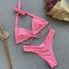 New Solid Color Bikini Split Ladies Swimsuit Straps Sexy Swimwear Beach Bikini