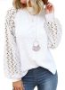 Women's Long Sleeve Tops Lace Casual Loose Blouses T Shirts